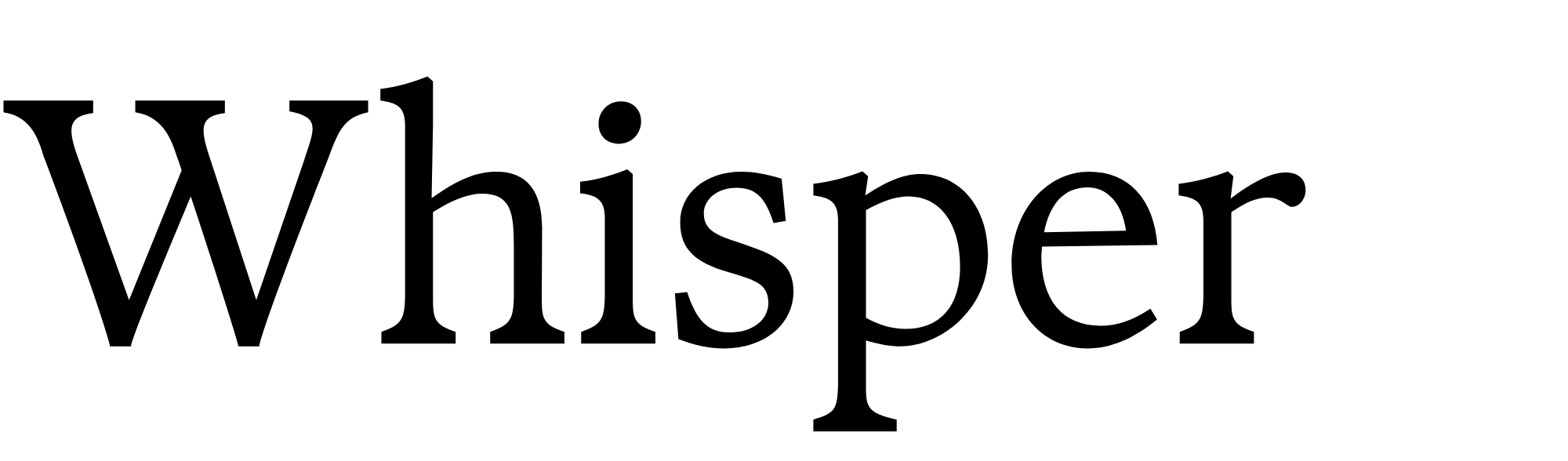 Whisper - AI technology's - black&white logo 